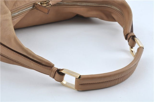 Authentic GUCCI Shoulder Bag Leather 73884 Beige J0910