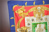 Authentic HERMES Carre 90 Scarf "HOMMAGE A CHARLES GARNIER" Silk Navy Gold J0923