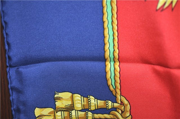 Authentic HERMES Carre 90 Scarf "HOMMAGE A CHARLES GARNIER" Silk Navy Gold J0923