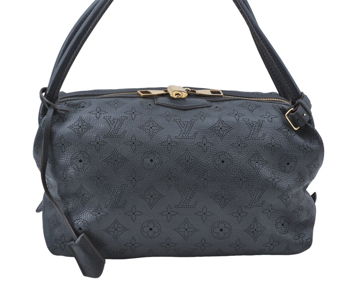 Auth Louis Vuitton Mahina Galatea PM Shoulder Tote Bag Black M93814 LV J0935