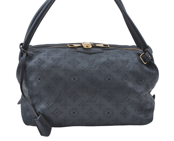 Auth Louis Vuitton Mahina Galatea PM Shoulder Tote Bag Black M93814 LV J0935