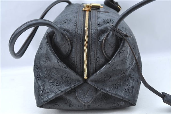 Auth Louis Vuitton Mahina Galatea PM Shoulder Tote Bag Black M93814 LV J0935