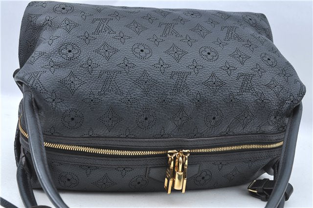 Auth Louis Vuitton Mahina Galatea PM Shoulder Tote Bag Black M93814 LV J0935