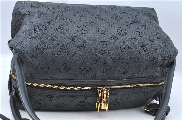 Auth Louis Vuitton Mahina Galatea PM Shoulder Tote Bag Black M93814 LV J0935