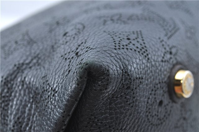 Auth Louis Vuitton Mahina Galatea PM Shoulder Tote Bag Black M93814 LV J0935