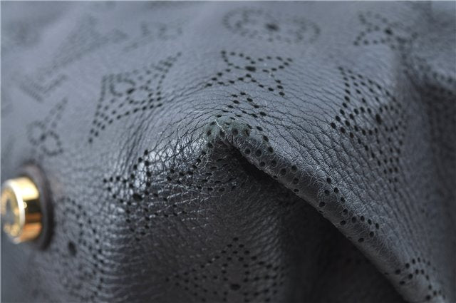 Auth Louis Vuitton Mahina Galatea PM Shoulder Tote Bag Black M93814 LV J0935