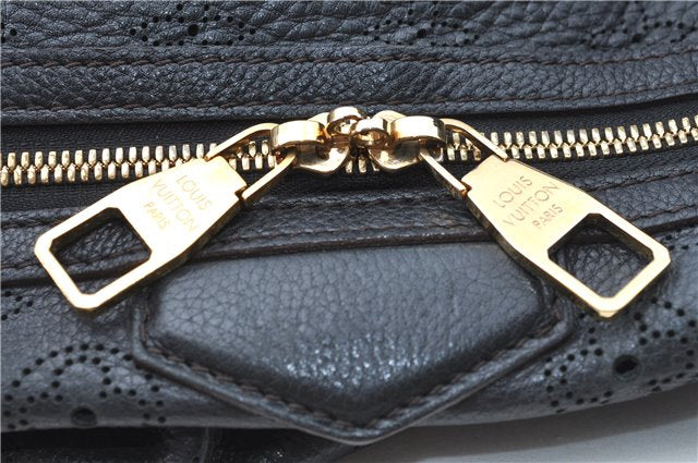 Auth Louis Vuitton Mahina Galatea PM Shoulder Tote Bag Black M93814 LV J0935