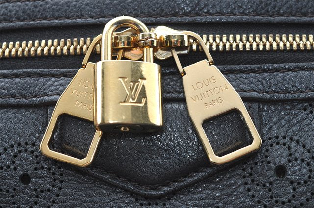 Auth Louis Vuitton Mahina Galatea PM Shoulder Tote Bag Black M93814 LV J0935