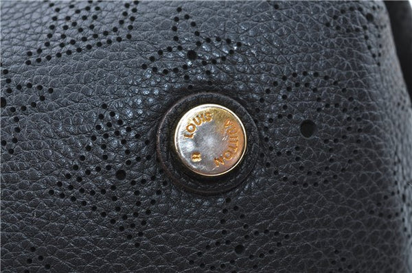 Auth Louis Vuitton Mahina Galatea PM Shoulder Tote Bag Black M93814 LV J0935