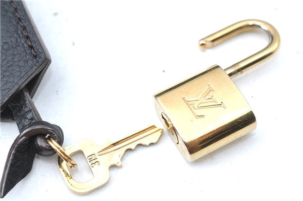 Auth Louis Vuitton Mahina Galatea PM Shoulder Tote Bag Black M93814 LV J0935