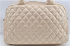 Authentic Chanel Coco Cocoon Matelasse Leather Hand Bag Purse Beige CC J0936