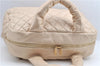 Authentic Chanel Coco Cocoon Matelasse Leather Hand Bag Purse Beige CC J0936