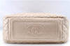 Authentic Chanel Coco Cocoon Matelasse Leather Hand Bag Purse Beige CC J0936