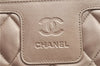 Authentic Chanel Coco Cocoon Matelasse Leather Hand Bag Purse Beige CC J0936