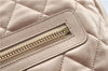 Authentic Chanel Coco Cocoon Matelasse Leather Hand Bag Purse Beige CC J0936