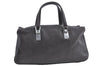 Authentic CHANEL Chocolate Bar Caviar Skin CC Logo Hand Boston Bag Brown J0941