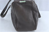 Authentic CHANEL Chocolate Bar Caviar Skin CC Logo Hand Boston Bag Brown J0941