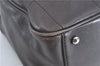 Authentic CHANEL Chocolate Bar Caviar Skin CC Logo Hand Boston Bag Brown J0941