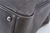 Authentic CHANEL Chocolate Bar Caviar Skin CC Logo Hand Boston Bag Brown J0941