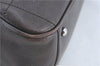 Authentic CHANEL Chocolate Bar Caviar Skin CC Logo Hand Boston Bag Brown J0941