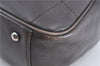 Authentic CHANEL Chocolate Bar Caviar Skin CC Logo Hand Boston Bag Brown J0941