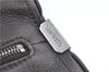 Authentic CHANEL Chocolate Bar Caviar Skin CC Logo Hand Boston Bag Brown J0941