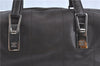 Authentic CHANEL Chocolate Bar Caviar Skin CC Logo Hand Boston Bag Brown J0941