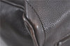 Authentic CHANEL Chocolate Bar Caviar Skin CC Logo Hand Boston Bag Brown J0941