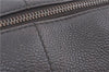 Authentic CHANEL Chocolate Bar Caviar Skin CC Logo Hand Boston Bag Brown J0941