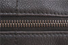 Authentic CHANEL Chocolate Bar Caviar Skin CC Logo Hand Boston Bag Brown J0941