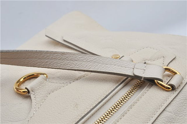 Auth Louis Vuitton Monogram Empreinte Lumineuse PM Tote Bag M93411 White J0943