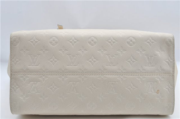 Auth Louis Vuitton Monogram Empreinte Lumineuse PM Tote Bag M93411 White J0943