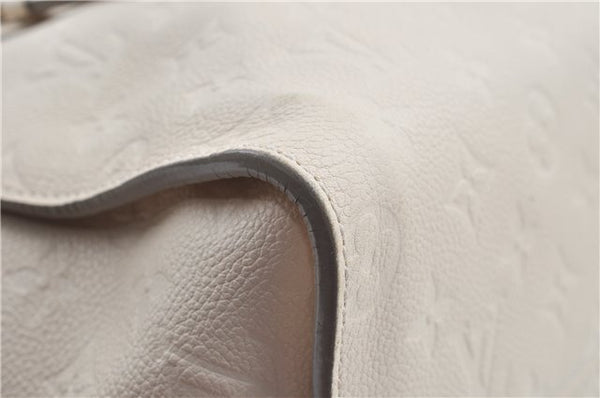 Auth Louis Vuitton Monogram Empreinte Lumineuse PM Tote Bag M93411 White J0943