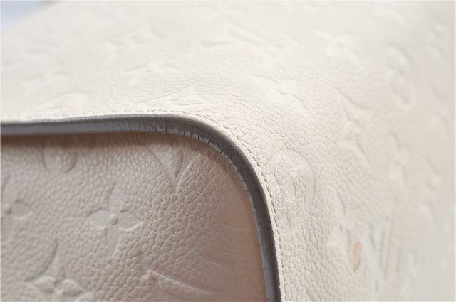 Auth Louis Vuitton Monogram Empreinte Lumineuse PM Tote Bag M93411 White J0943