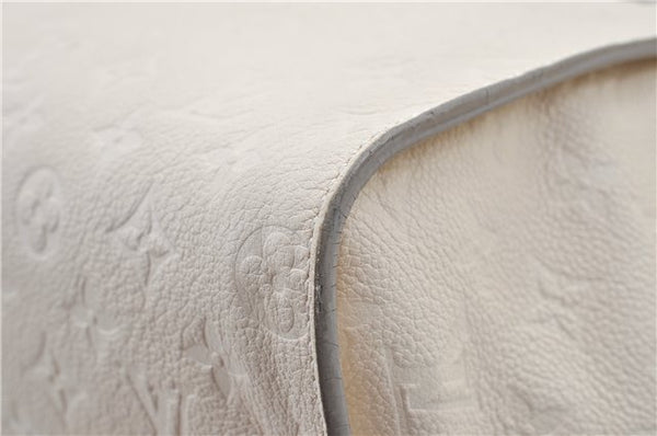 Auth Louis Vuitton Monogram Empreinte Lumineuse PM Tote Bag M93411 White J0943