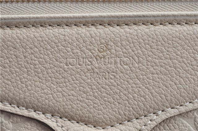 Auth Louis Vuitton Monogram Empreinte Lumineuse PM Tote Bag M93411 White J0943