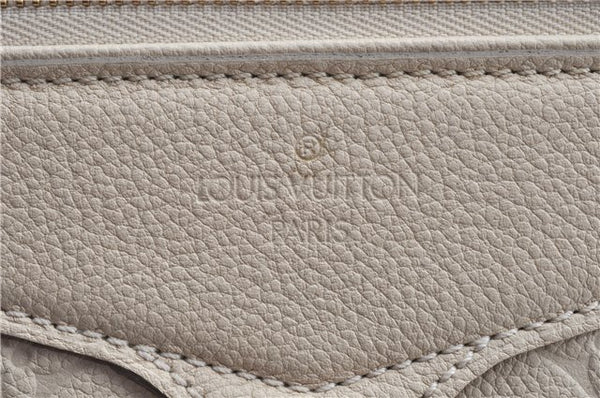 Auth Louis Vuitton Monogram Empreinte Lumineuse PM Tote Bag M93411 White J0943