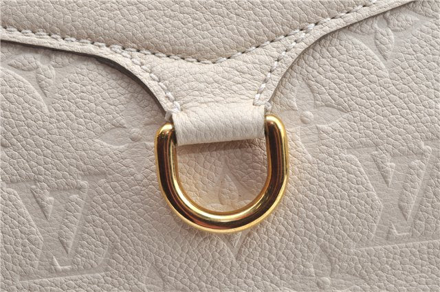 Auth Louis Vuitton Monogram Empreinte Lumineuse PM Tote Bag M93411 White J0943