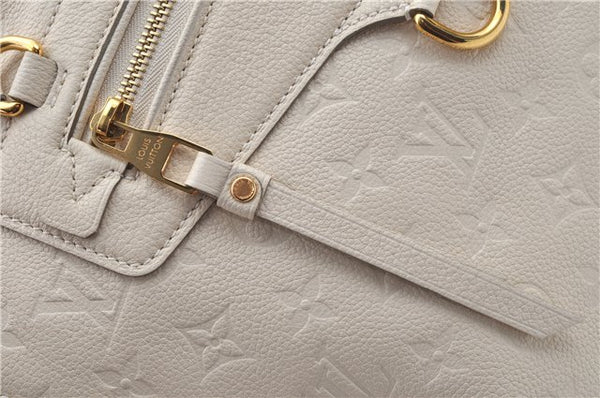 Auth Louis Vuitton Monogram Empreinte Lumineuse PM Tote Bag M93411 White J0943