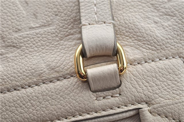 Auth Louis Vuitton Monogram Empreinte Lumineuse PM Tote Bag M93411 White J0943