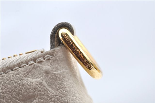 Auth Louis Vuitton Monogram Empreinte Lumineuse PM Tote Bag M93411 White J0943