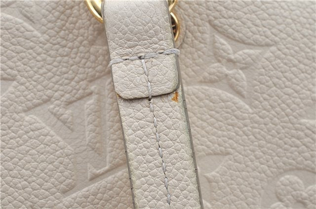 Auth Louis Vuitton Monogram Empreinte Lumineuse PM Tote Bag M93411 White J0943