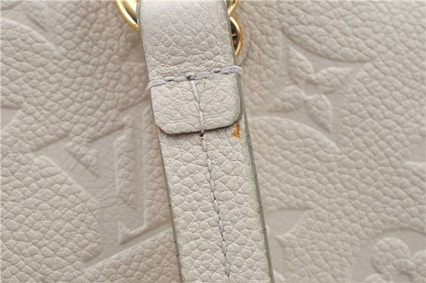 Auth Louis Vuitton Monogram Empreinte Lumineuse PM Tote Bag M93411 White J0943