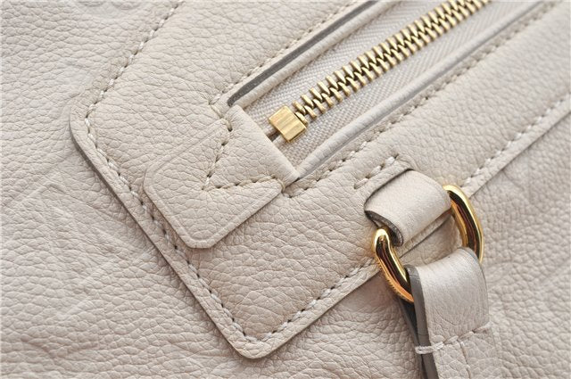 Auth Louis Vuitton Monogram Empreinte Lumineuse PM Tote Bag M93411 White J0943