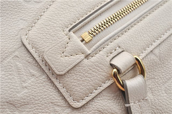 Auth Louis Vuitton Monogram Empreinte Lumineuse PM Tote Bag M93411 White J0943