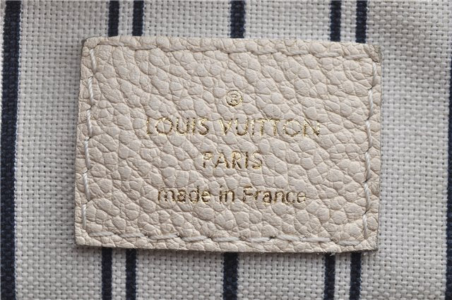 Auth Louis Vuitton Monogram Empreinte Lumineuse PM Tote Bag M93411 White J0943