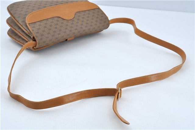 Authentic GUCCI Micro GG PVC Leather Shoulder Cross Body Bag Brown Beige J0948