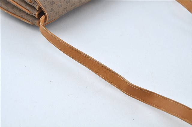 Authentic GUCCI Micro GG PVC Leather Shoulder Cross Body Bag Brown Beige J0948