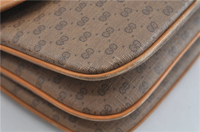 Authentic GUCCI Micro GG PVC Leather Shoulder Cross Body Bag Brown Beige J0948