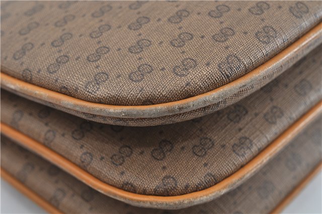 Authentic GUCCI Micro GG PVC Leather Shoulder Cross Body Bag Brown Beige J0948